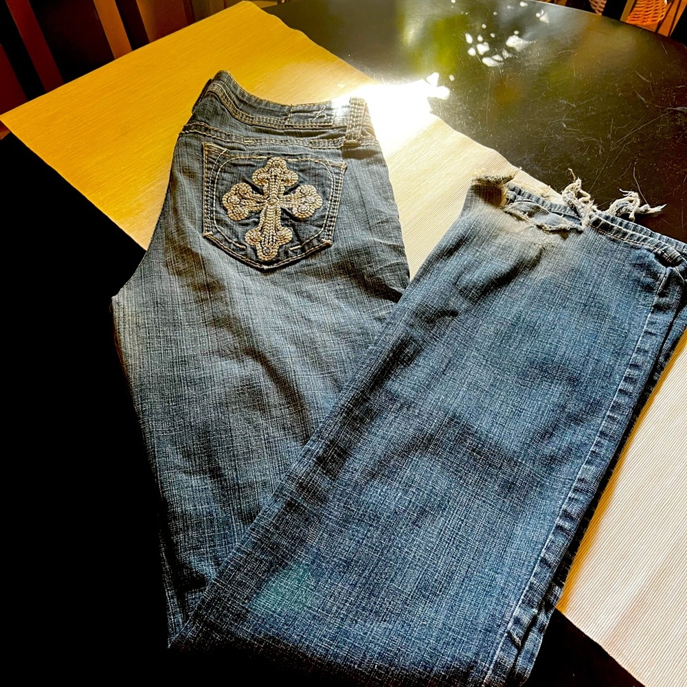 Distressed Hydraulic jeans Sz 9/10.